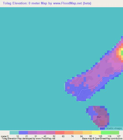 Tolag,Vanuatu Elevation Map