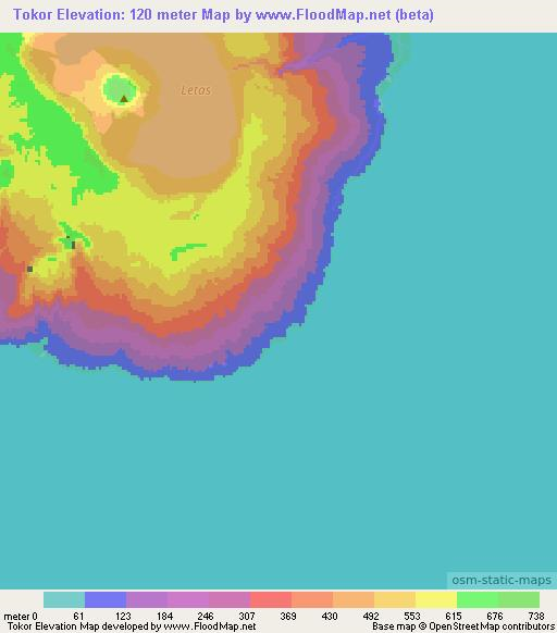 Tokor,Vanuatu Elevation Map