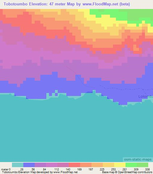 Tobotoumbo,Vanuatu Elevation Map