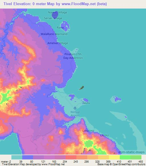 Tivel,Vanuatu Elevation Map