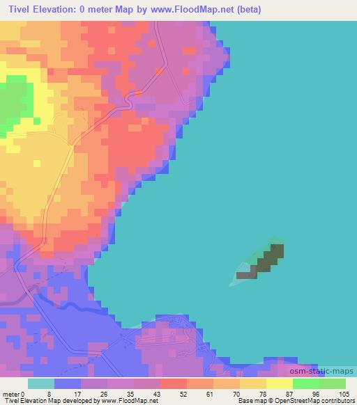 Tivel,Vanuatu Elevation Map