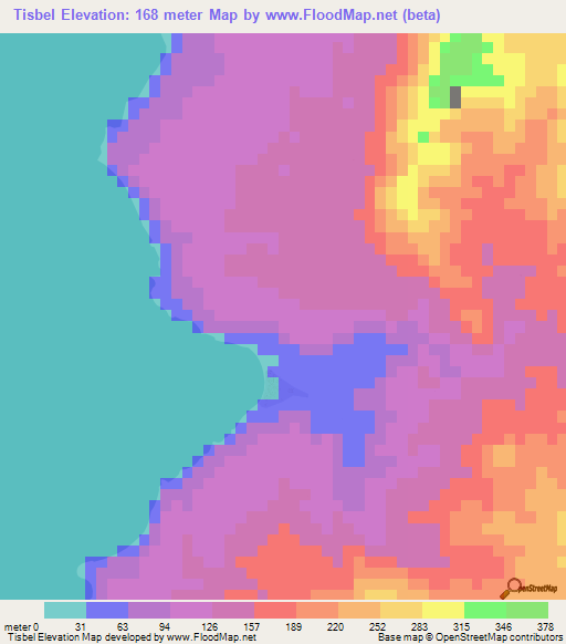 Tisbel,Vanuatu Elevation Map
