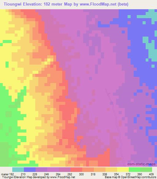 Tioungwi,Vanuatu Elevation Map