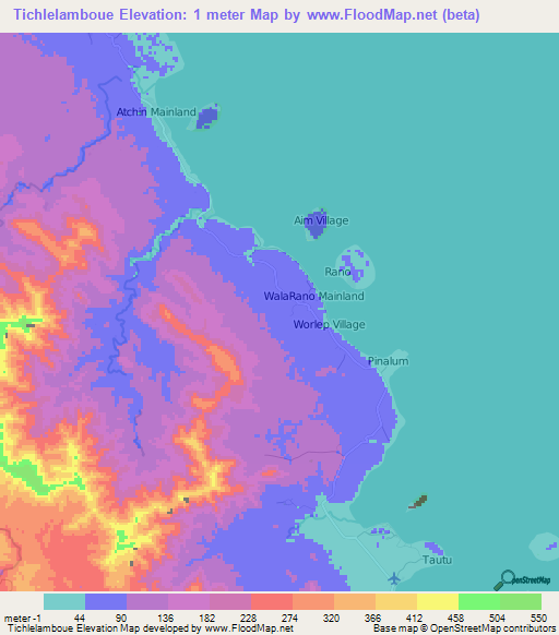 Tichlelamboue,Vanuatu Elevation Map