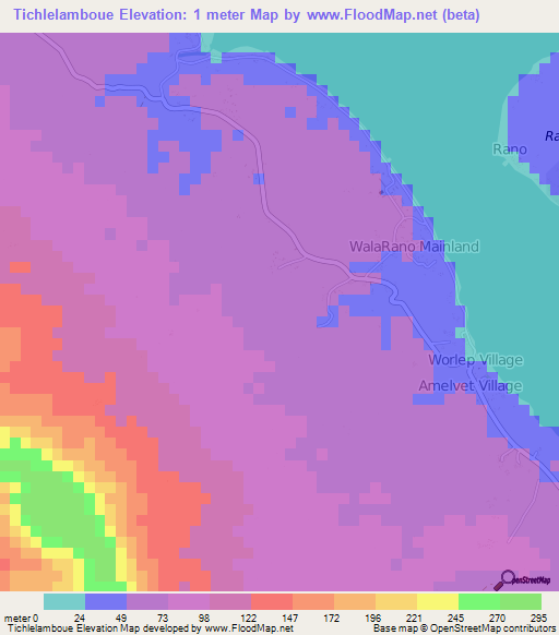 Tichlelamboue,Vanuatu Elevation Map