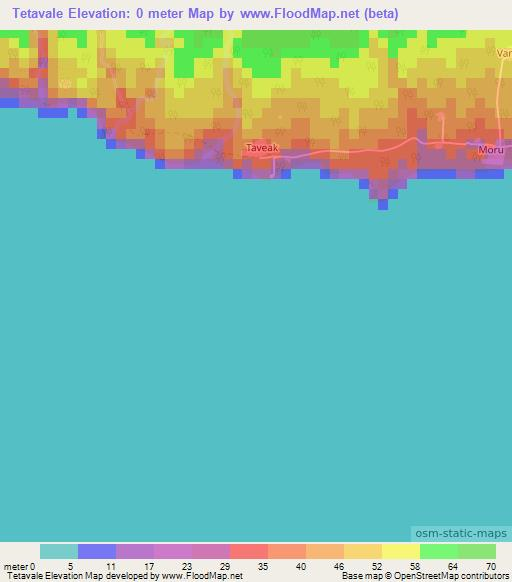 Tetavale,Vanuatu Elevation Map
