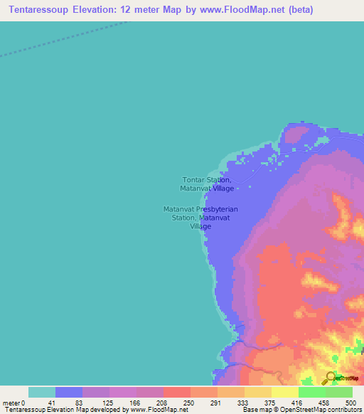 Tentaressoup,Vanuatu Elevation Map