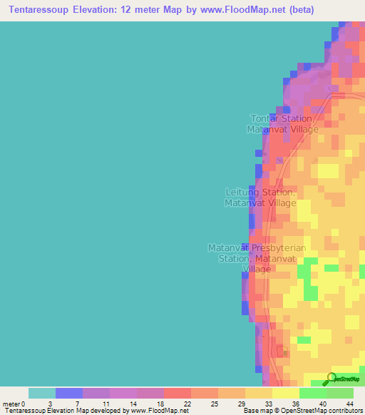 Tentaressoup,Vanuatu Elevation Map