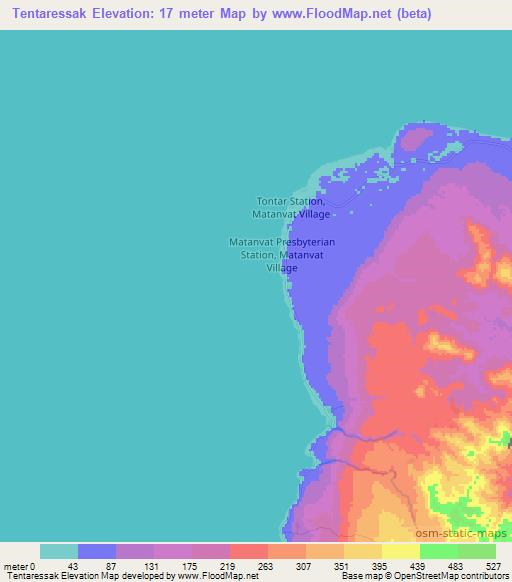 Tentaressak,Vanuatu Elevation Map