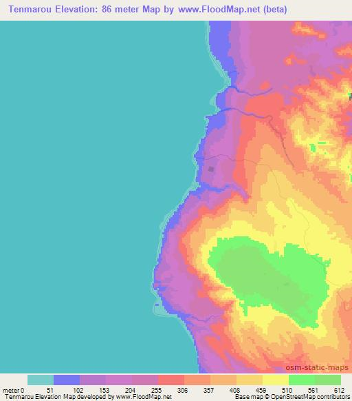 Tenmarou,Vanuatu Elevation Map