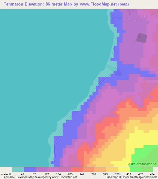 Tenmarou,Vanuatu Elevation Map