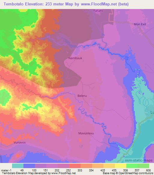 Tembotalo,Vanuatu Elevation Map