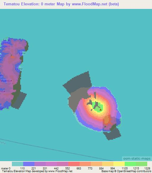 Tematou,Vanuatu Elevation Map