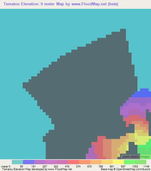 Tematou,Vanuatu Elevation Map