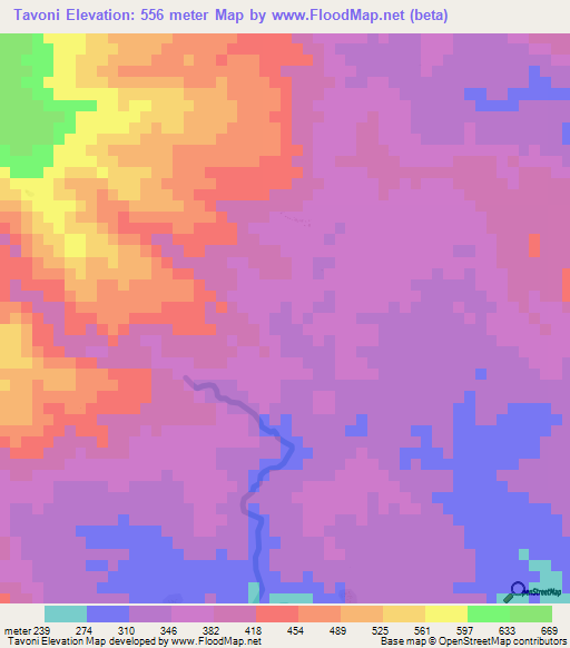 Tavoni,Vanuatu Elevation Map