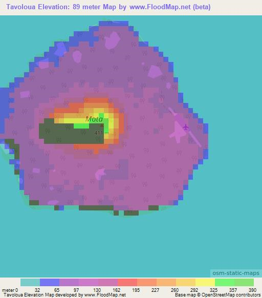 Tavoloua,Vanuatu Elevation Map