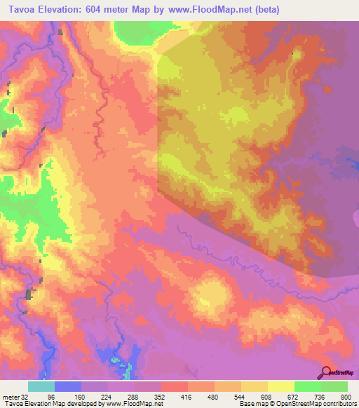 Tavoa,Vanuatu Elevation Map