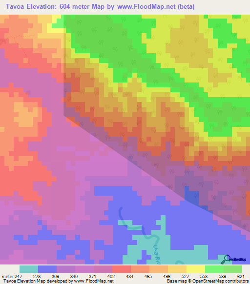 Tavoa,Vanuatu Elevation Map