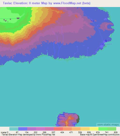 Taviac,Vanuatu Elevation Map