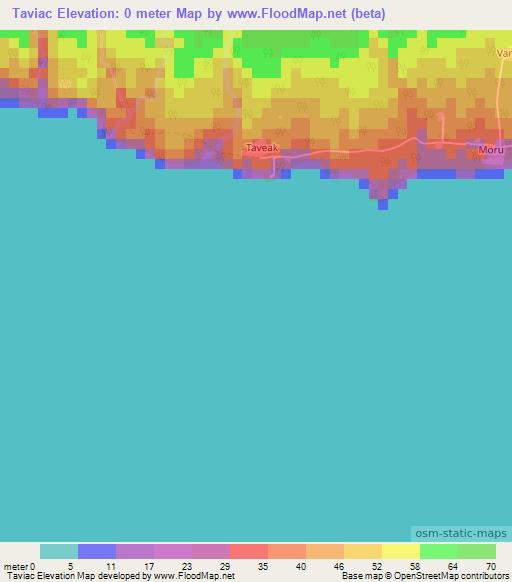 Taviac,Vanuatu Elevation Map
