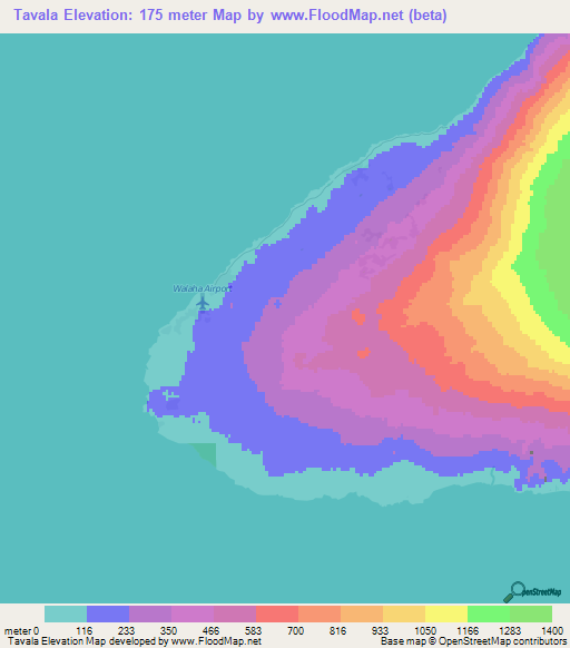 Tavala,Vanuatu Elevation Map
