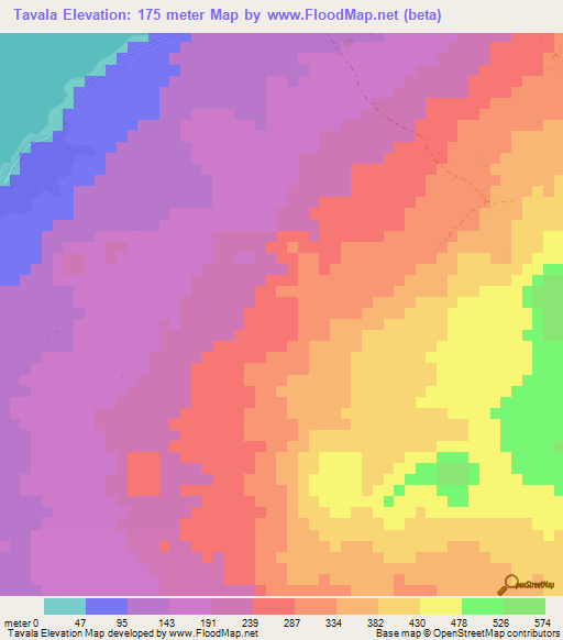 Tavala,Vanuatu Elevation Map
