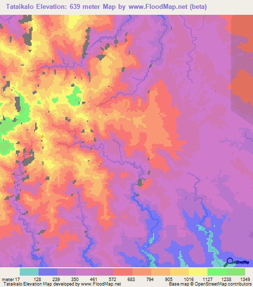 Tataikalo,Vanuatu Elevation Map