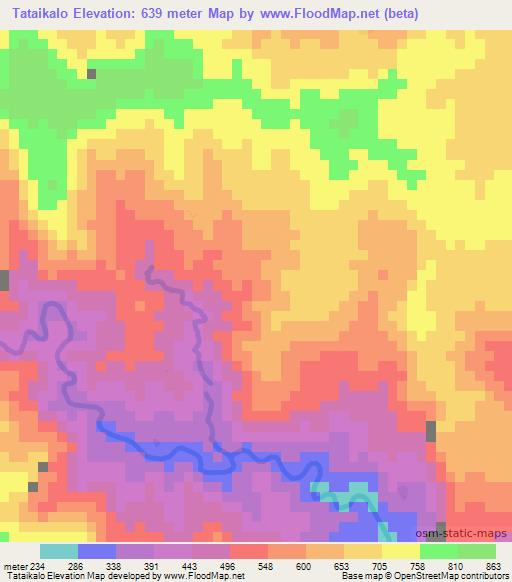 Tataikalo,Vanuatu Elevation Map