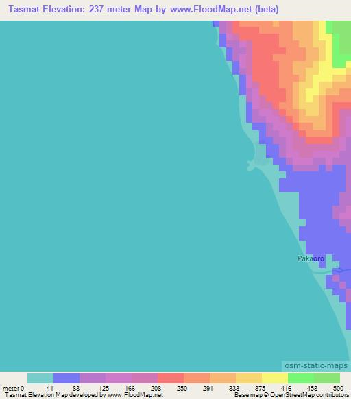 Tasmat,Vanuatu Elevation Map