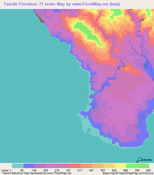 Tasiriki,Vanuatu Elevation Map