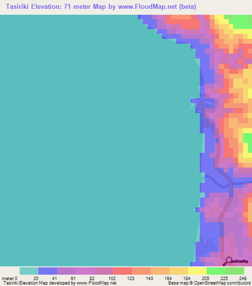 Tasiriki,Vanuatu Elevation Map