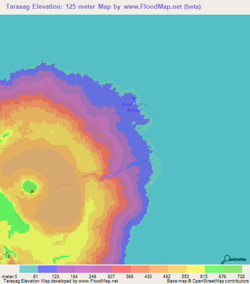 Tarasag,Vanuatu Elevation Map