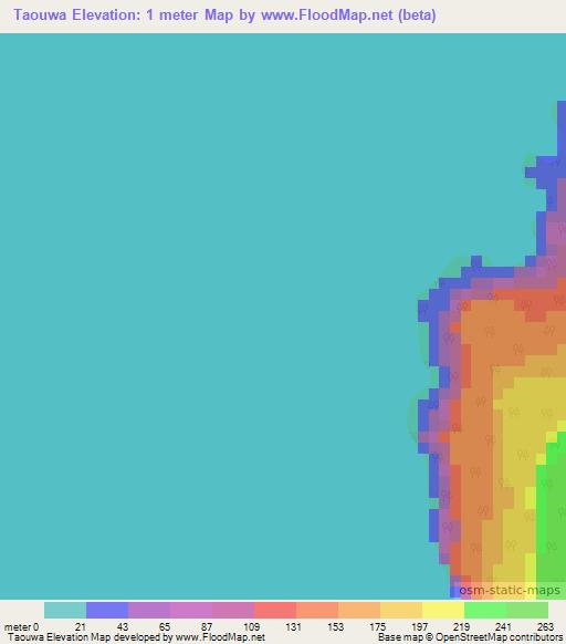 Taouwa,Vanuatu Elevation Map