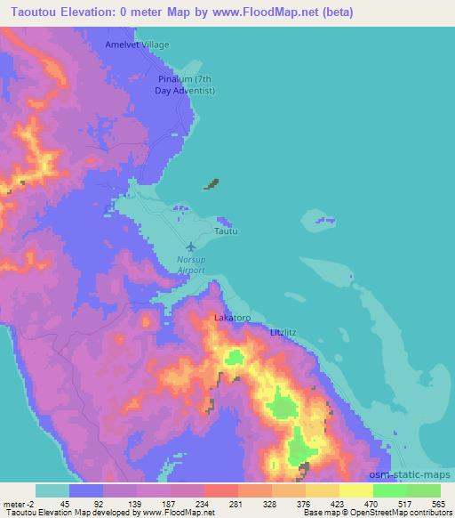 Taoutou,Vanuatu Elevation Map