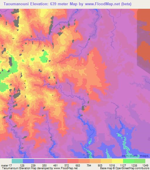 Taoumanouni,Vanuatu Elevation Map