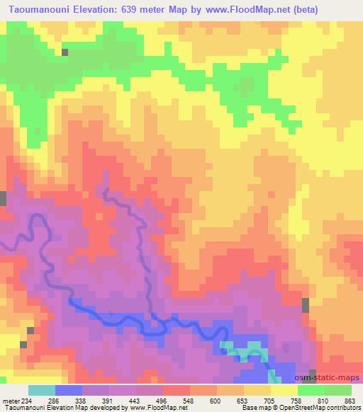 Taoumanouni,Vanuatu Elevation Map