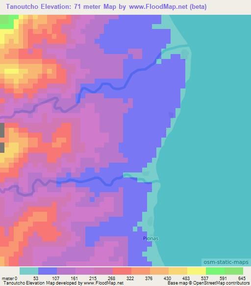 Tanoutcho,Vanuatu Elevation Map