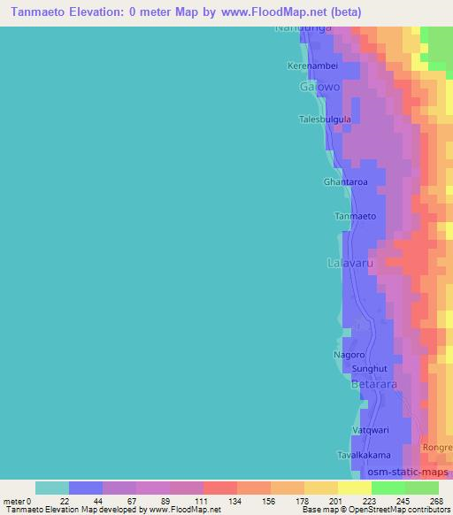 Tanmaeto,Vanuatu Elevation Map