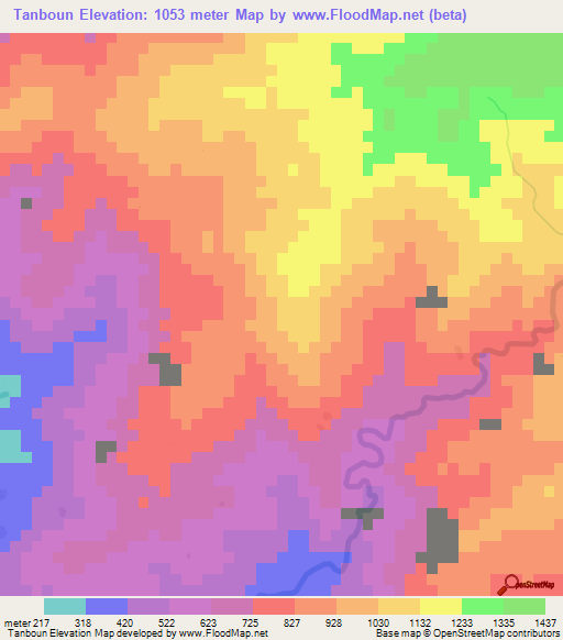 Tanboun,Vanuatu Elevation Map