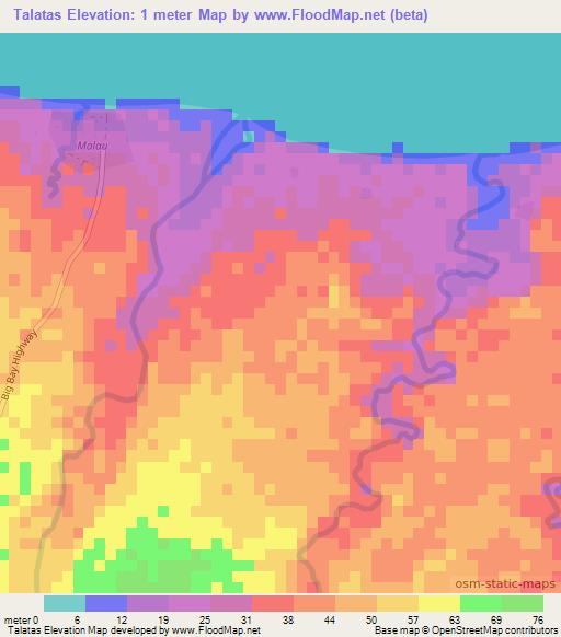 Talatas,Vanuatu Elevation Map