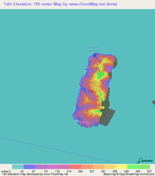 Tahi,Vanuatu Elevation Map
