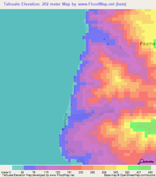 Tafouale,Vanuatu Elevation Map