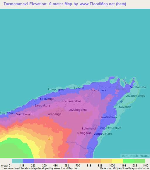Taemammavi,Vanuatu Elevation Map