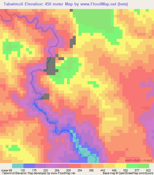 Tabwimoli,Vanuatu Elevation Map