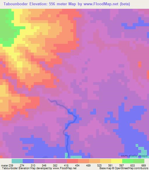 Tabounboder,Vanuatu Elevation Map