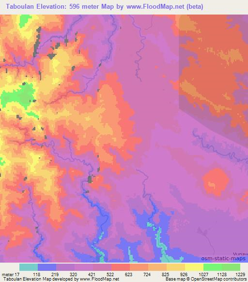 Taboulan,Vanuatu Elevation Map