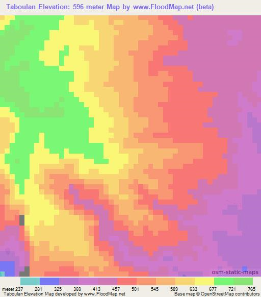 Taboulan,Vanuatu Elevation Map