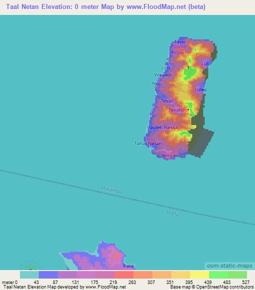 Taal Netan,Vanuatu Elevation Map