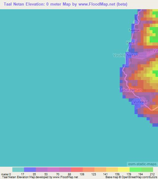 Taal Netan,Vanuatu Elevation Map