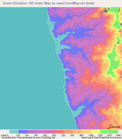 Soule,Vanuatu Elevation Map